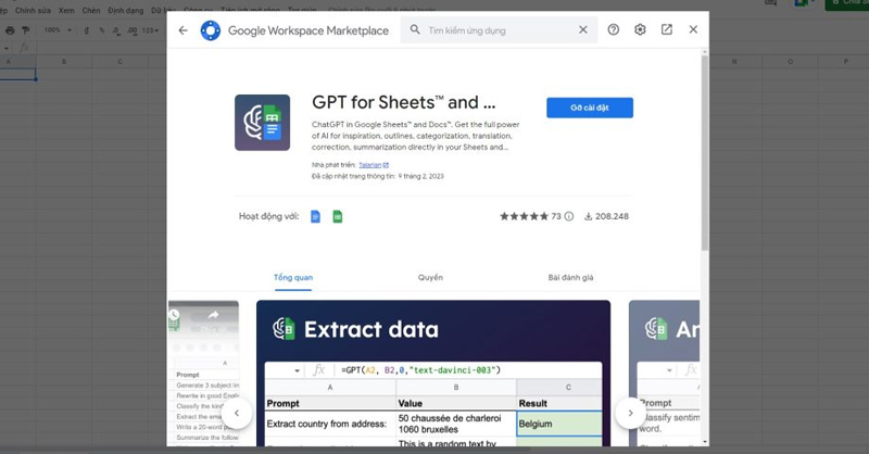 Tạo liên hệ giữa OpenAI với Google Sheets
