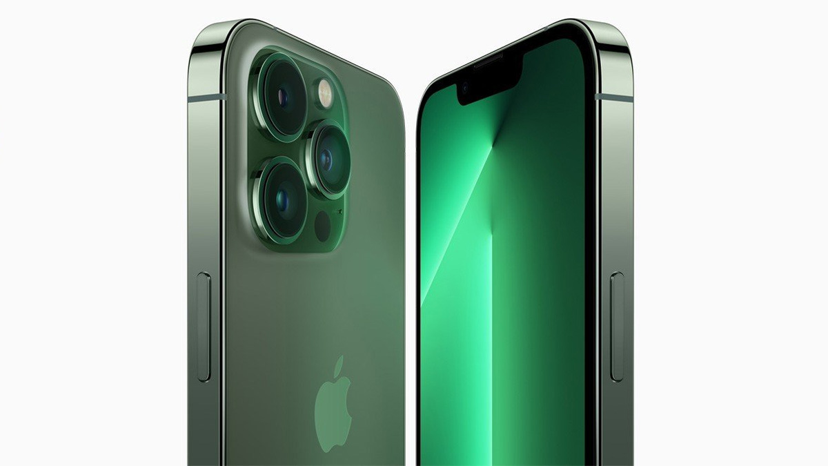 Thiết kế cạnh viền vuông của iPhone 13 Pro xanh lá