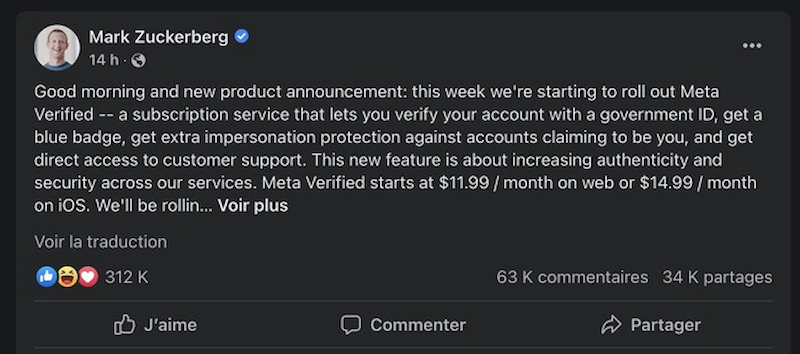 Thông tin Meta sẽ bán tick xanh cho Facebook và instagram