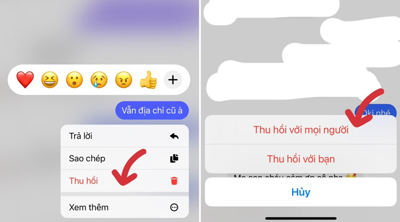 Thu hồi tin nhắn Messenger