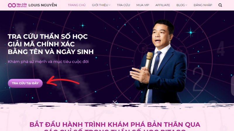 Truy cập vào website tra cứu thần số học online