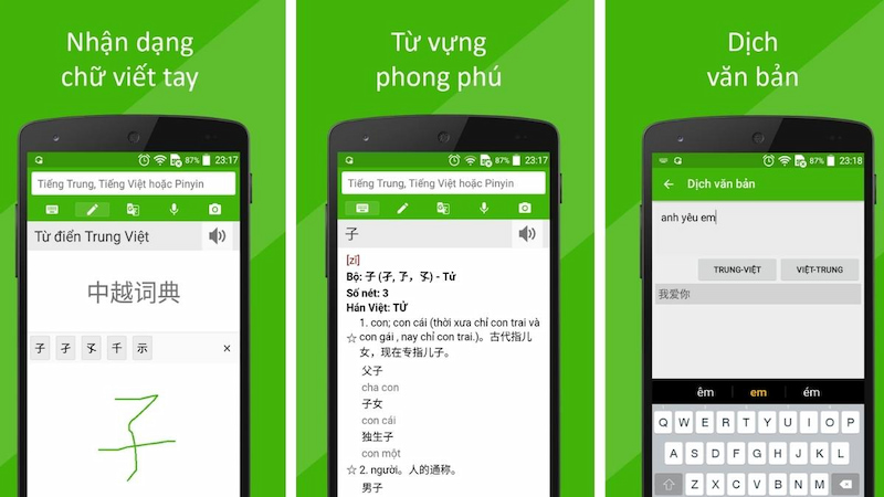 Từ điển Trung Việt tương hỗ dịch giờ Trung chủ yếu xác