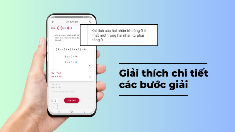 Các bước giải đều được giải thích chi tiết