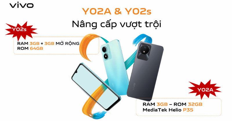 ivo ra mắt bộ đôi Y02A và Y02s (3+64GB)