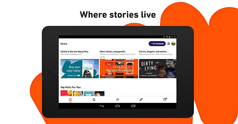 Wattpad là một trong những app phổ biến để đọc truyện, sách