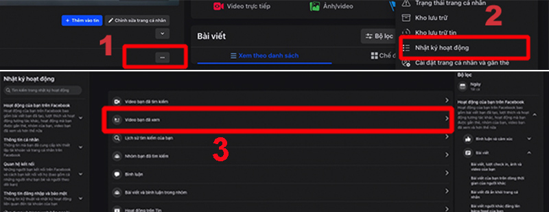 Xem lại video đã xem trên Facebook bằng máy tính