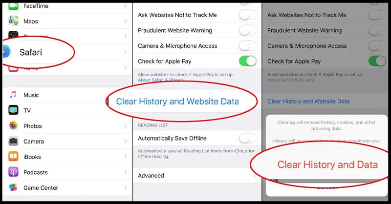 Cách xóa dữ liệu và lịch sử duyệt web Safari trên iPhone