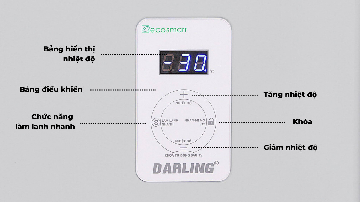 Bảng điều khiển cảm ứng giúp người dùng thuận tiện điều chỉnh nhiệt độ