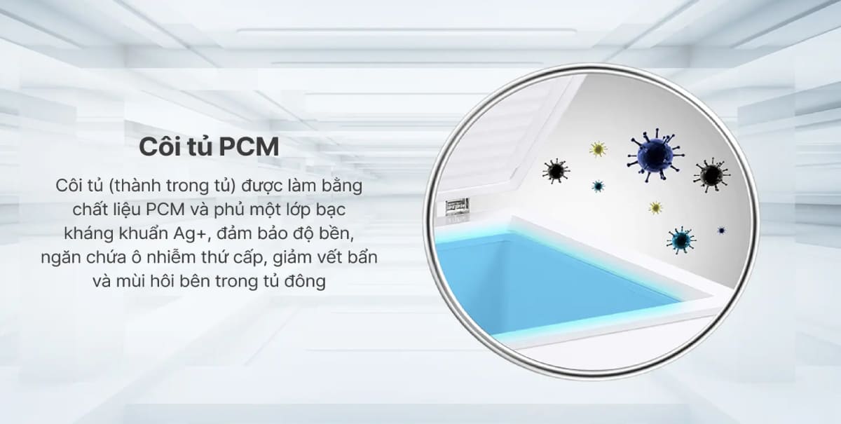Côi tủ PCM phủ lớp bạc giúp kháng khuẩn hiệu quả