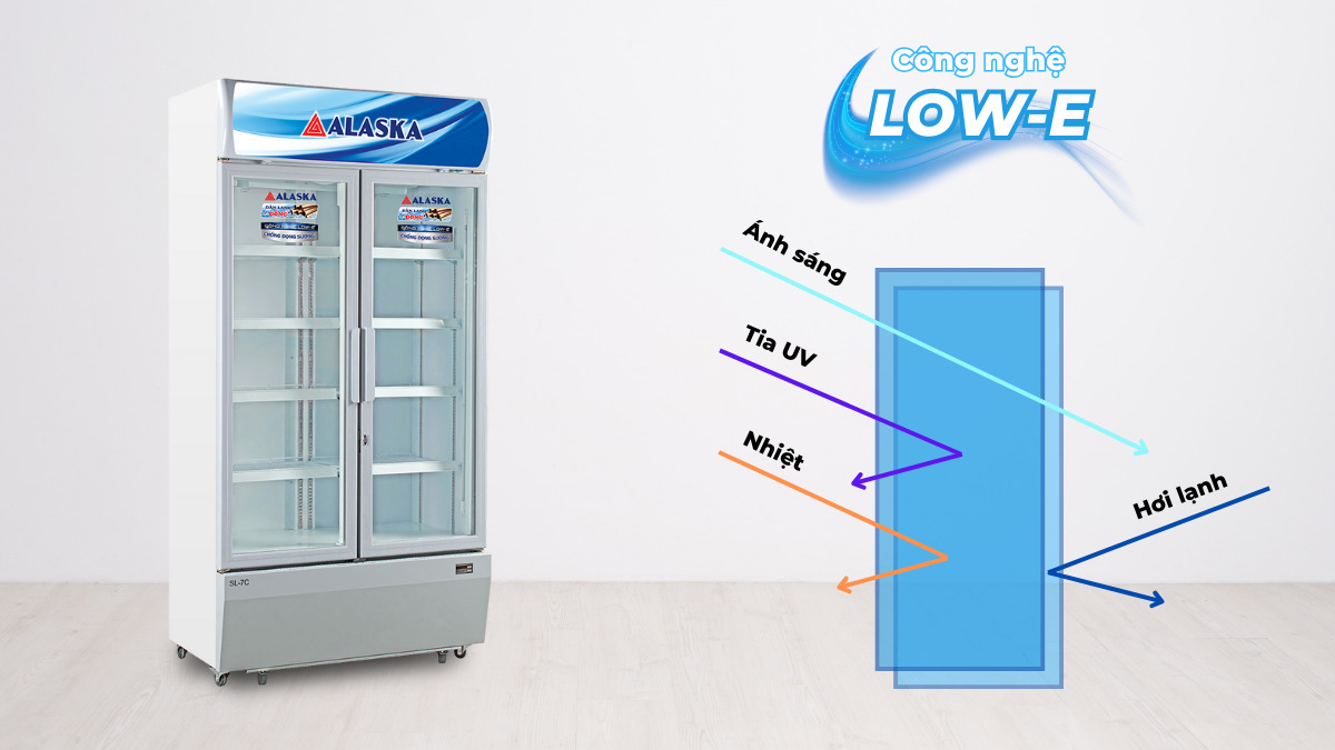 Công nghệ kính Low-E duy trì nhiệt độ bên trong tủ ổn định