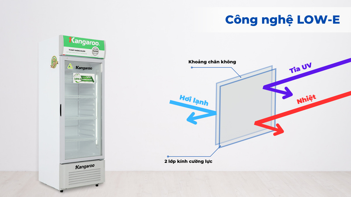 Công nghệ LOW- E giúp duy trì nhiệt độ bên trong tủ ổn định