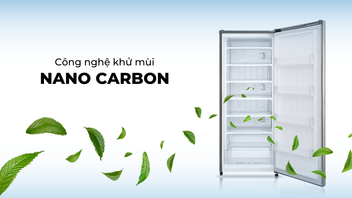 Công nghệ khử mùi Nano Carbon giúp không gian tủ luôn trong lành, sạch sẽ