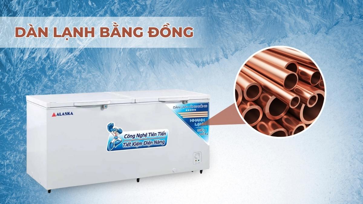 Dàn lạnh làm bằng đồng mang lại hiệu quả làm lạnh nhanh