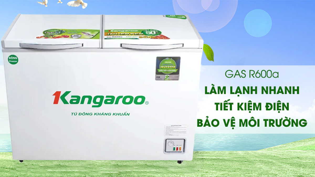 Tủ đông Kangaroo KG399NC1 sử dụng loại Gas 600a góp phần bảo vệ môi trường