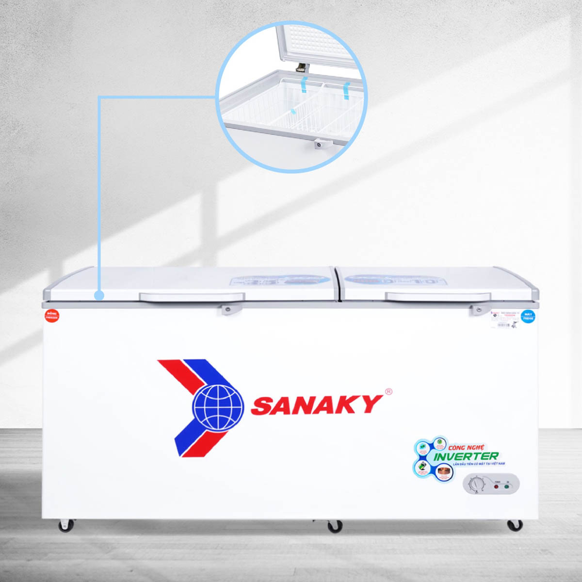 Giỏ đựng đồ dễ tháo lắp của Tủ Đông Mát Sanaky Inverter VH-6699W3