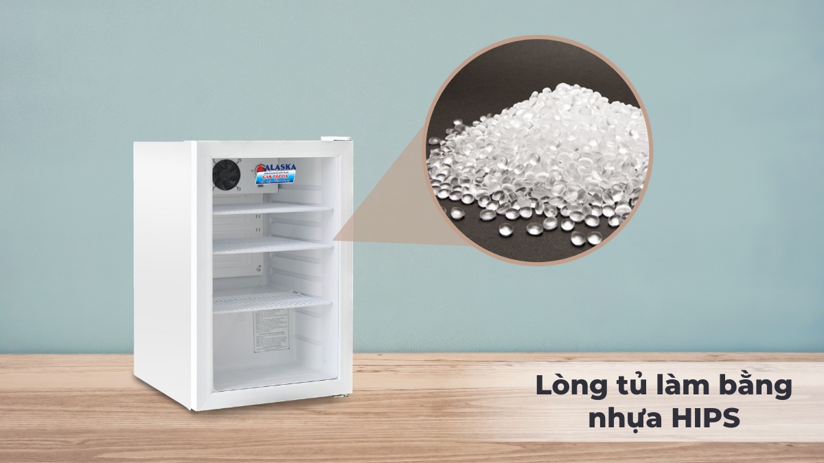 Lòng tủ bằng nhựa HIPS cách nhiệt tốt, an toàn cho sức khỏe người dùng