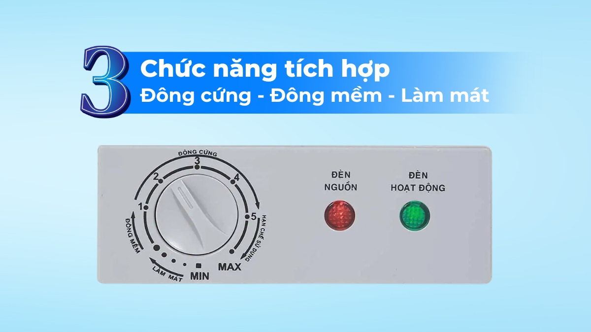 Chuyển đổi giữa 3 chức năng đông cứng, đông mềm và làm mát linh hoạt