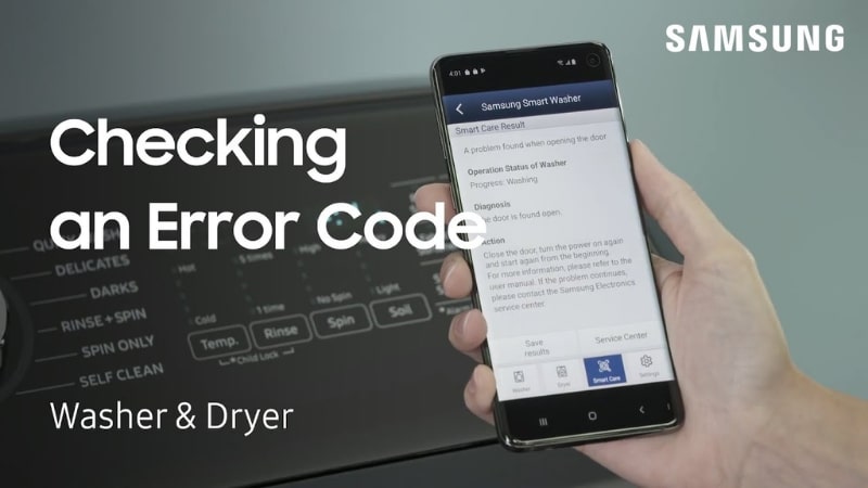Sử dụng chức năng Smart Check để test lỗi máy giặt Samsung