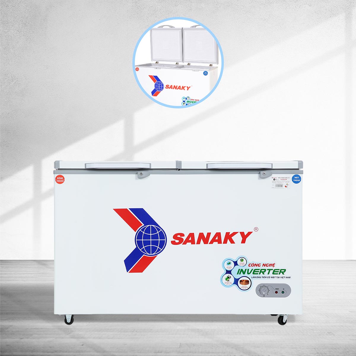Thiết kế tiện lợi của Tủ Đông Mát Sanaky Inverter 365 Lít VH 5699W3