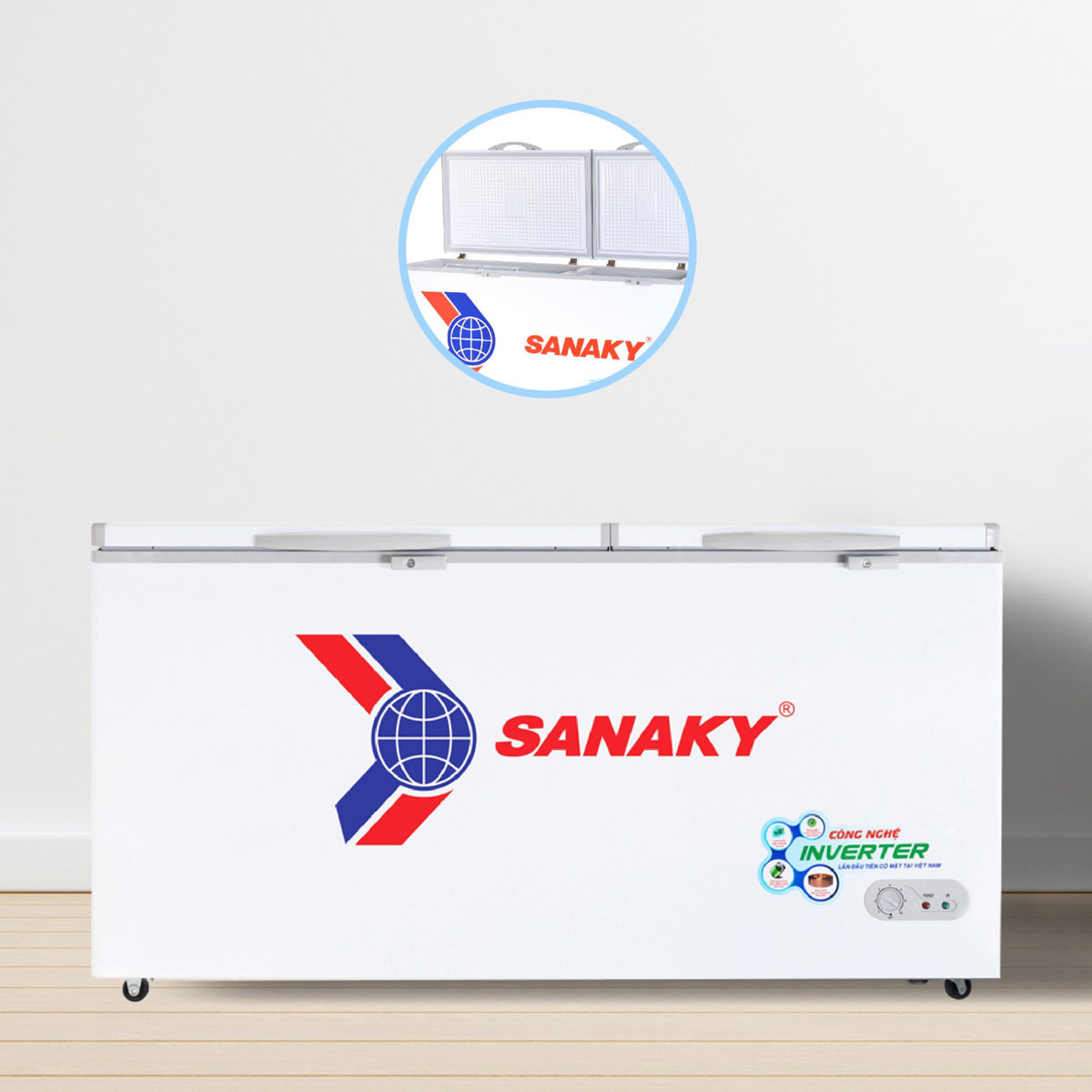 Thiết kế tiện lợi của Tủ Đông Sanaky Inverter 530 Lít VH 6699HY3