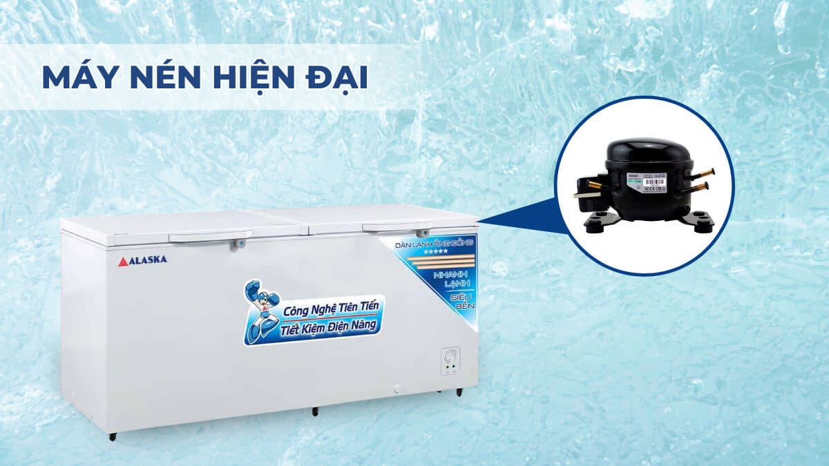 Tủ Đông Alaska 588 Lít HB-890C sử dụng máy nén hiện đại