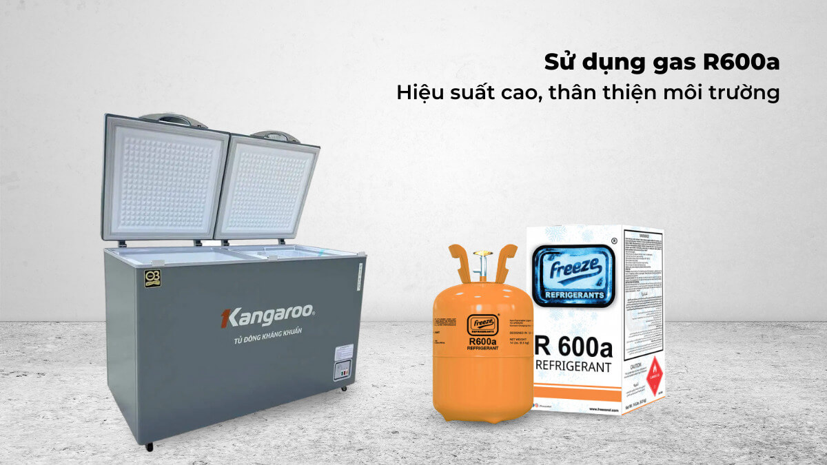 Tủ sử dụng gas R600a thân thiện môi trường, hiệu suất làm lạnh cao