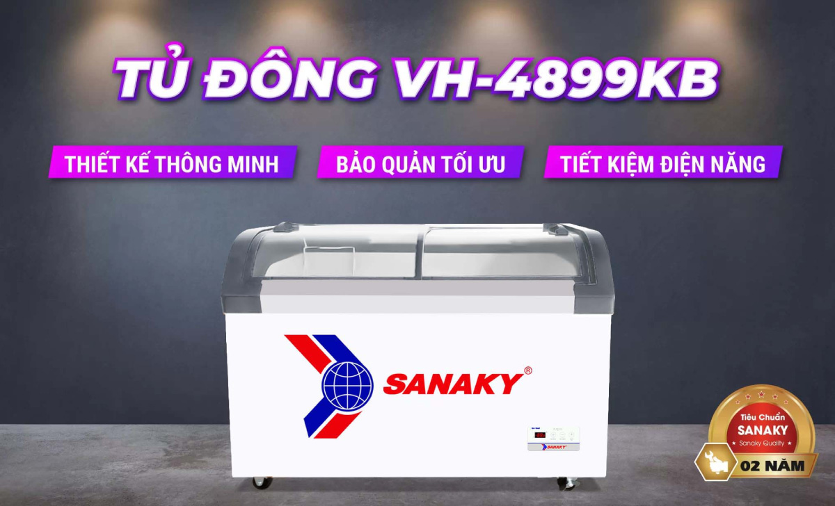 Tủ đông Sanaky VH-4899KB có thiết kế 1 ngăn 2 cánh lùa thông minh