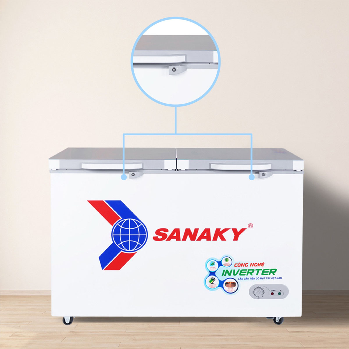 Tủ Đông Sanaky VH-4099A4 được trang bị khóa an toàn tiện lợi