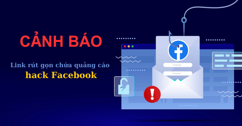 Link rút gọn chứa quảng cáo hack Facebook