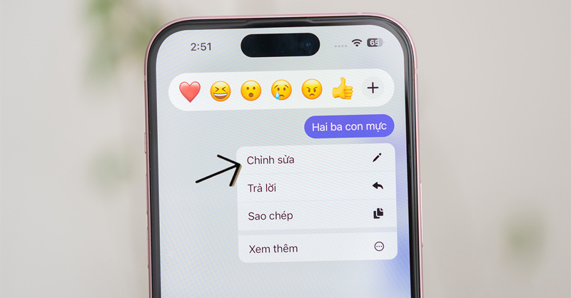 Messenger cho phép sửa tin nhắn sau khi gửi