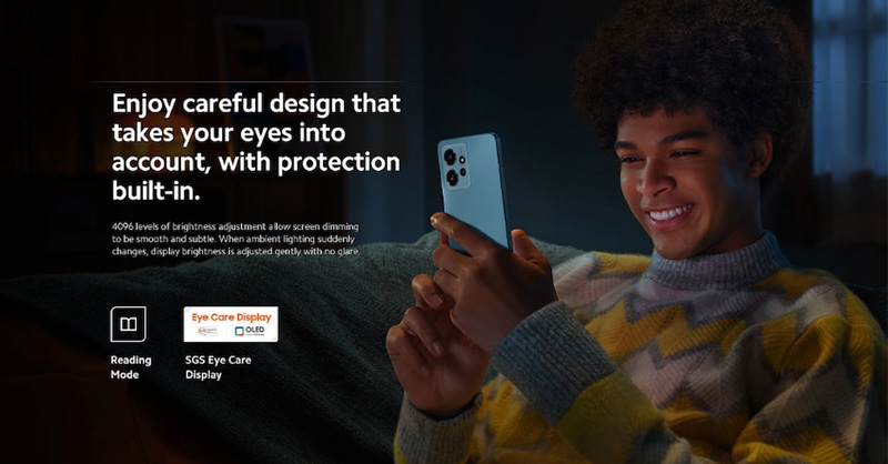 Màn hình Xiaomi Redmi Note 12 được tích hợp công nghệ bảo vệ mắt