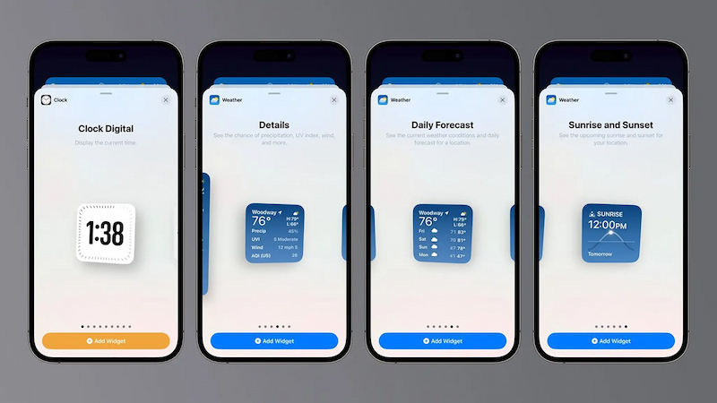 Bản cập nhật iOS 17.2 với nhiều widget đồng hồ và thời tiết