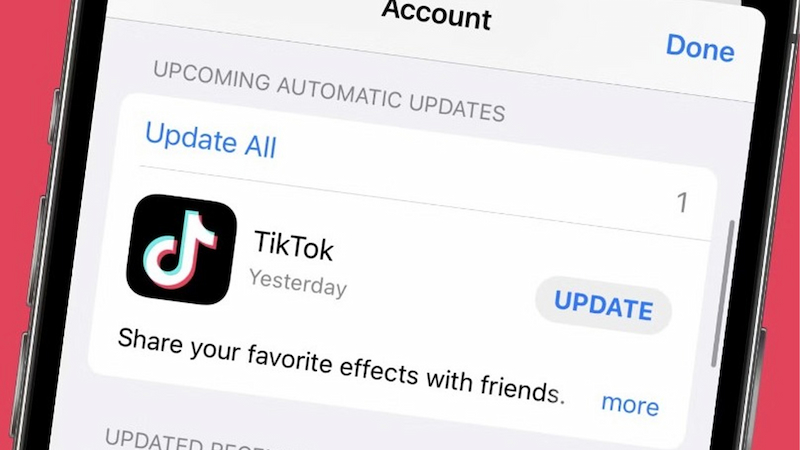 Cập nhật phiên bản Tiktok mới để có tính năng thả biểu cảm video