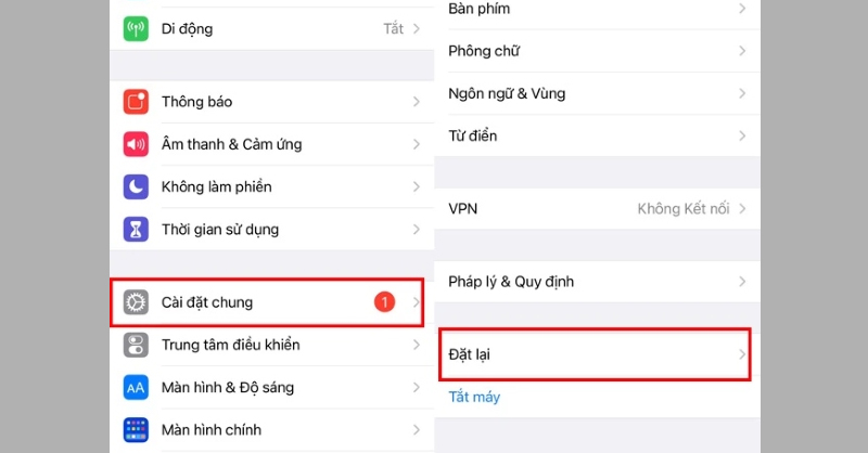 Chọn Cài đặt chung để xử lý lỗi WiFi hiện dấu chấm than trên iPhone