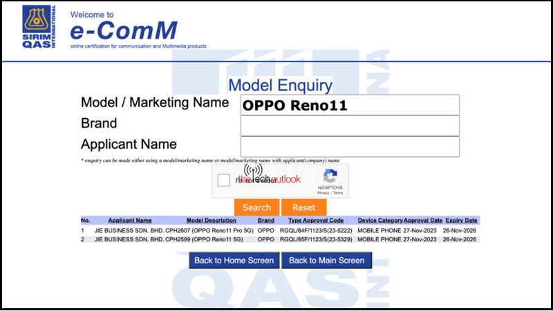 OPPO Reno11 Series đạt chứng nhận SIRIM của Malaysia
