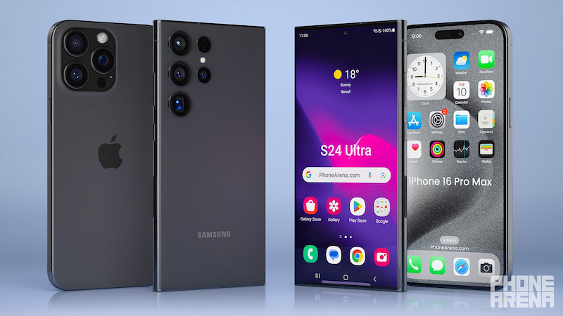Rò rỉ hình ảnh render Galaxy S24 Ultra và iPhone 16 Pro Max