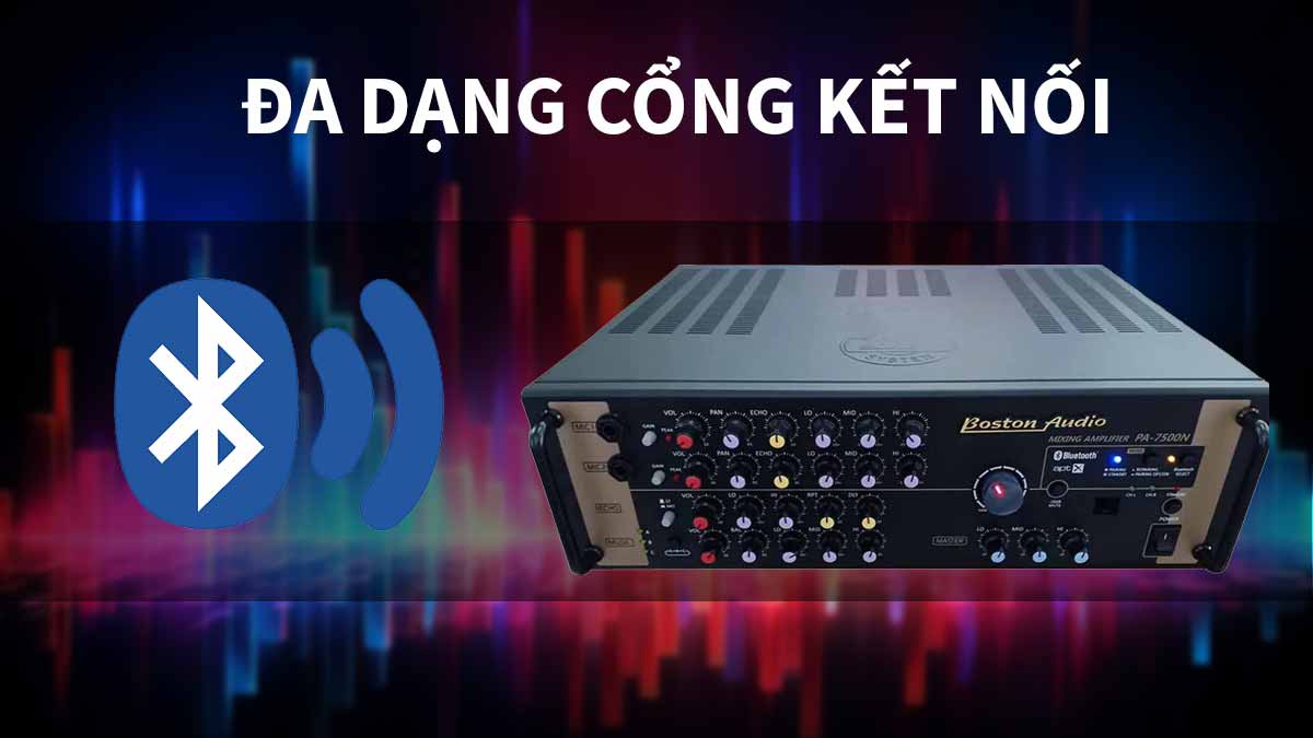 Amply Boston Audio PA-7500N hỗ trợ đa dạng kết nối khác nhau