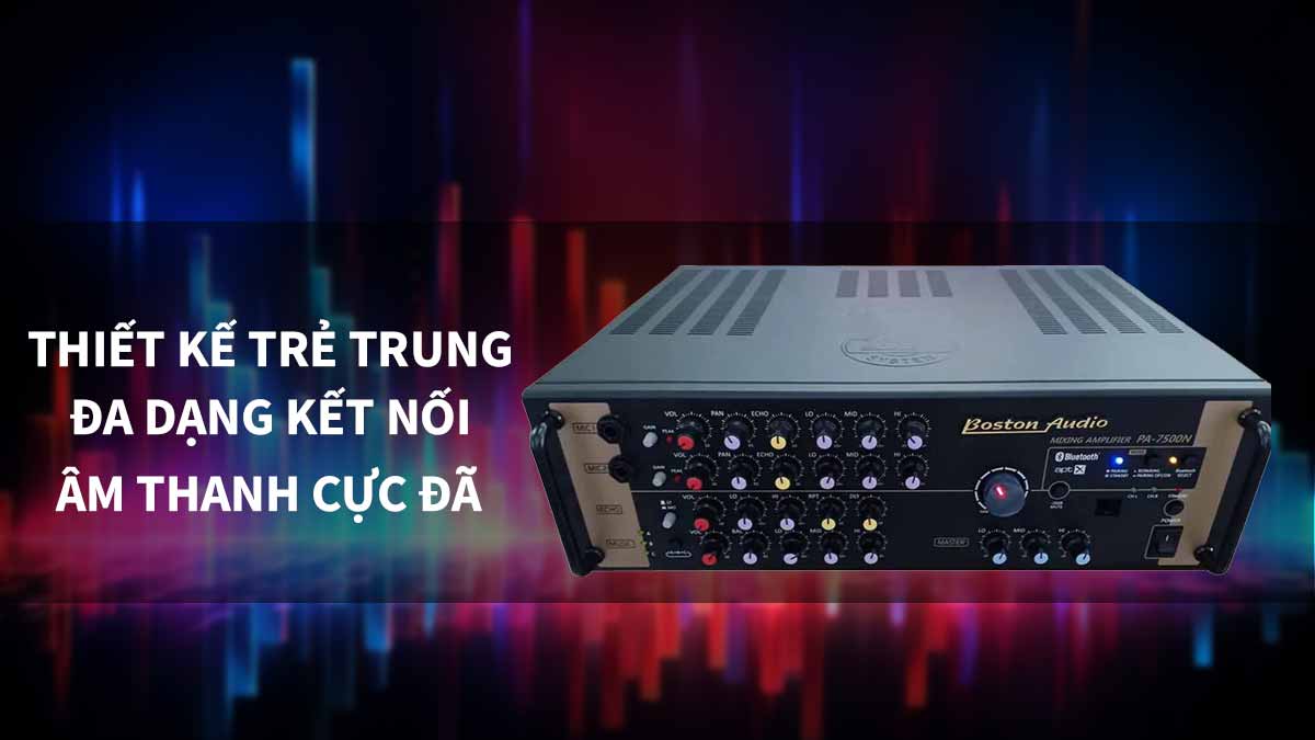 Amply Boston Audio PA-7500N có thiết kế trẻ trung