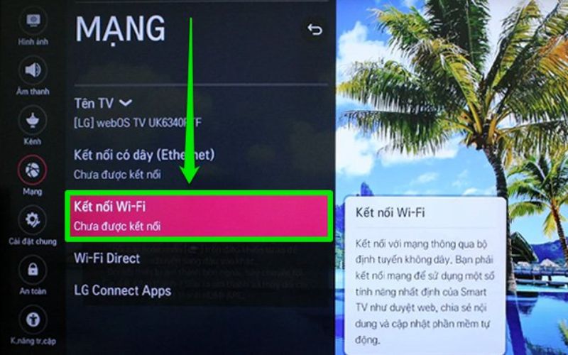 Chọn kết nối Wi-Fi