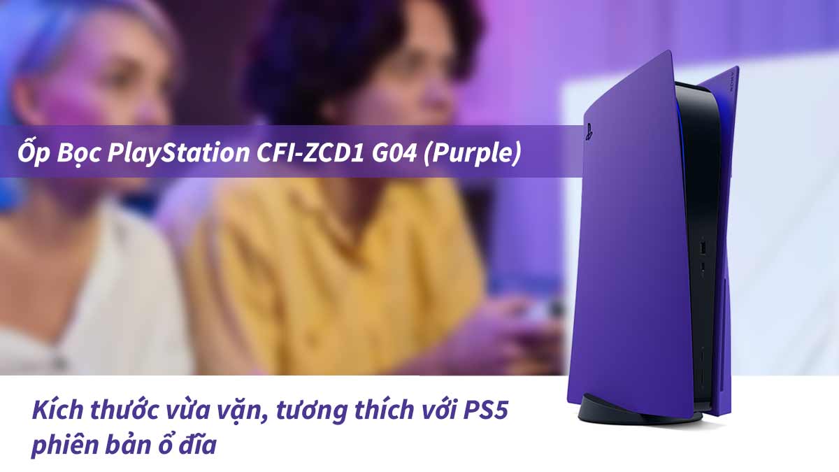 Ốp Bọc PlayStation CFI-ZCD1 G04 (Purple) có kích thước tương ứng PS5