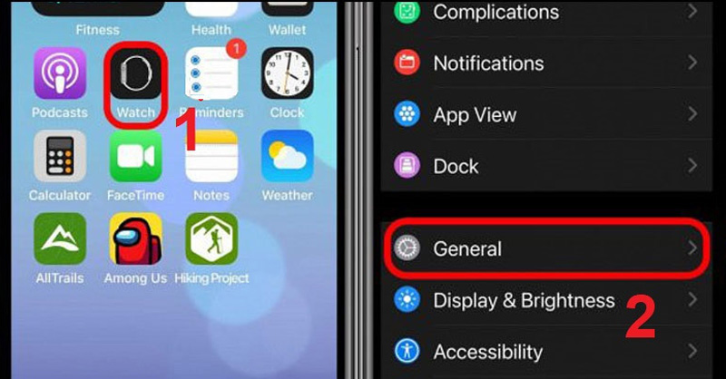 Mở ứng dụng Watch trên điện thoại iPhone và chọn General