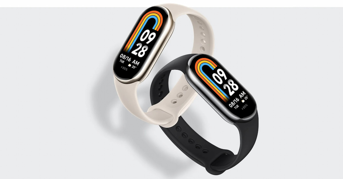 Thiết kế khung viền kim loại sang trọng trên Xiaomi Mi Band 8 Vàng