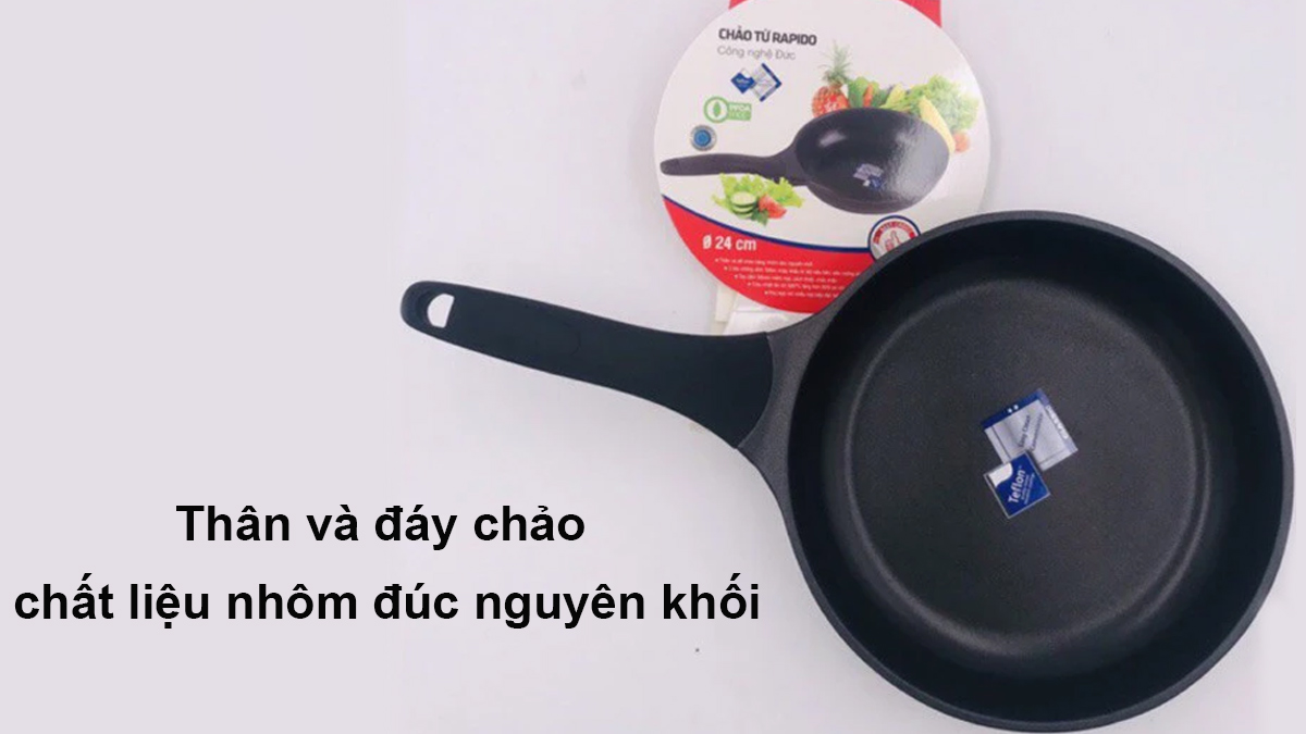 Chảo từ Rapido đáy phẳng Teflon RP20-RFT chất liệu bền bỉ