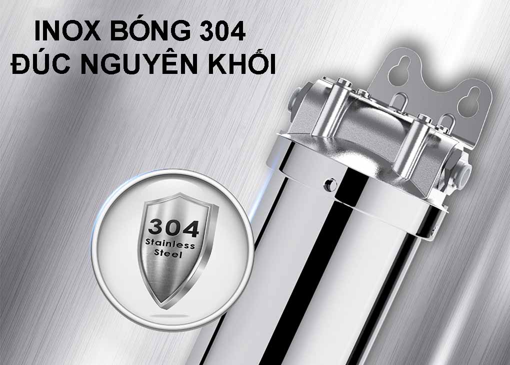 Lọc nước đơn WD-AMS08 Waterdrop làm bằng inox bóng 304