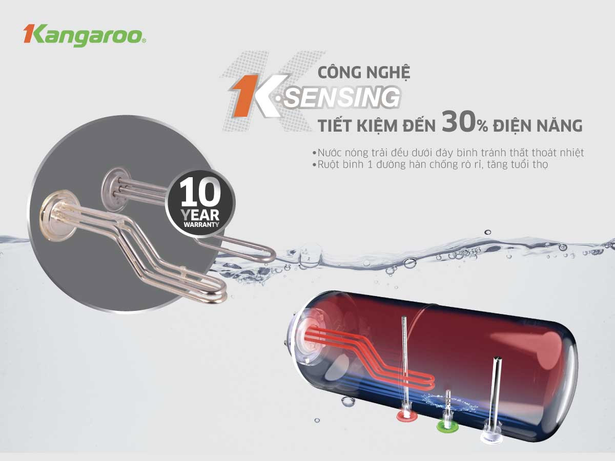 Máy Nước Nóng Kangaroo SX KG79A1 được tích hợp công nghệ K-Sensing