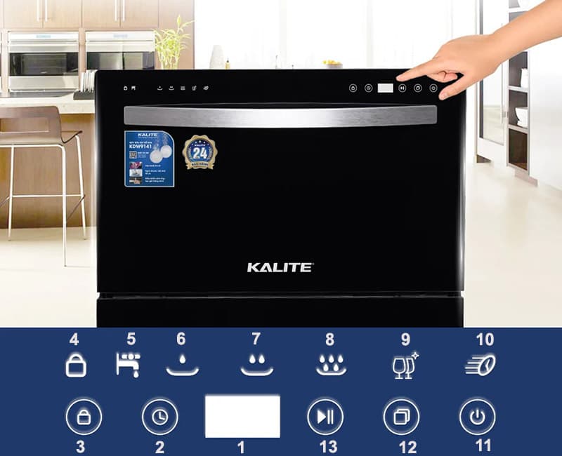 Bảng điều khiển của máy rửa bát Kalite