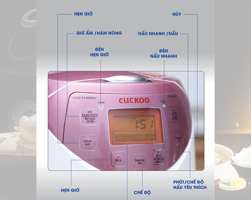 Bảng điều khiển nồi cơm điện Cuckoo CR-0631F