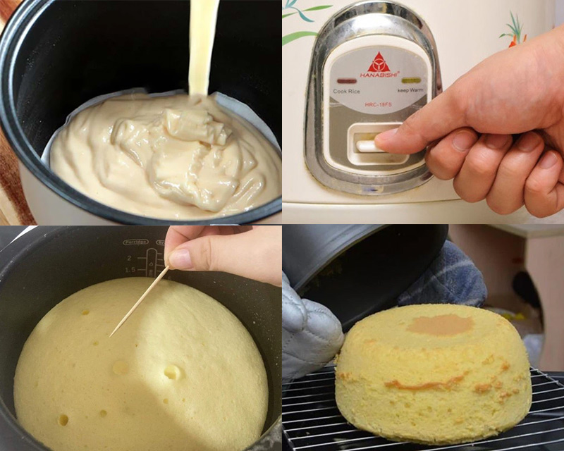 Cách nướng bánh gato bằng nồi cơm điện