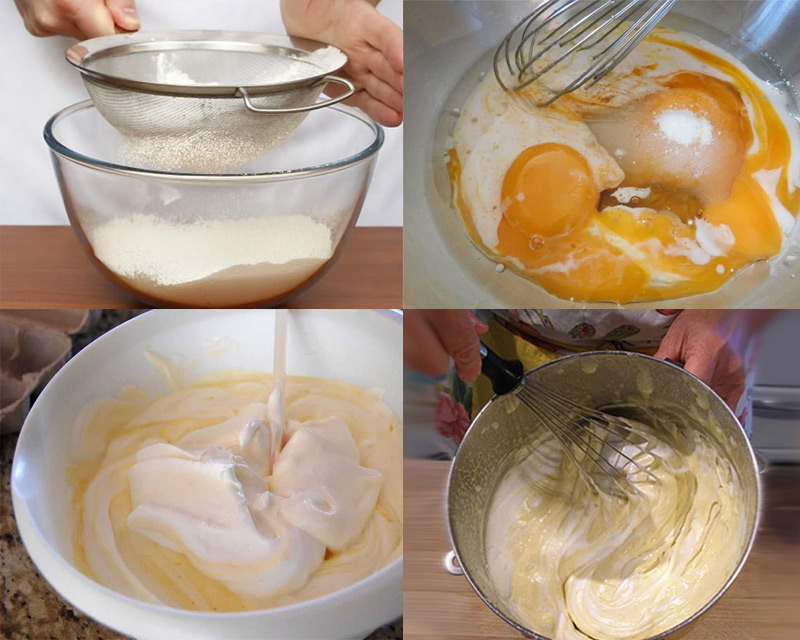 Cách trộn hỗn hợp bột bánh gato