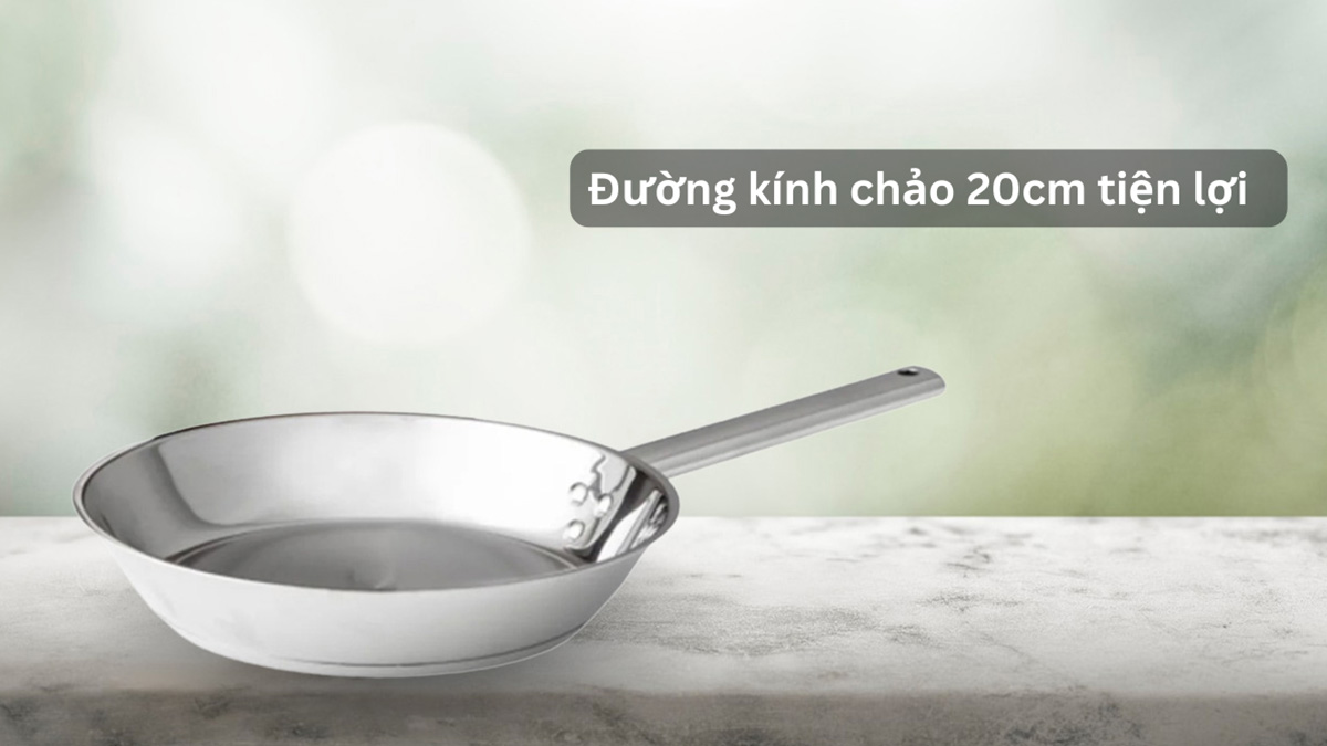 Chảo Inox 20cm Edelkochen EDF-120I có đường kính 20cm